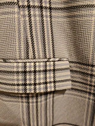 Blazer cuadros oversize gris y negro