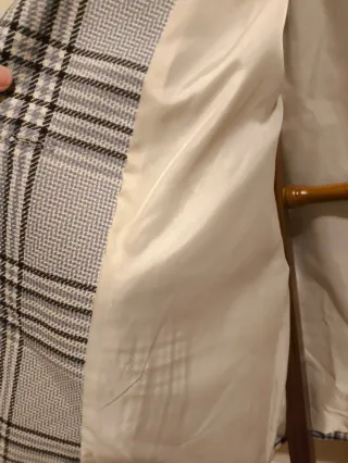 Blazer cuadros oversize gris y negro