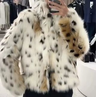 Chaqueta pelo largo leopardo nueva L