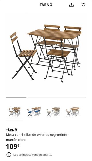 Mesa y 4 Sillas TÄRNÖ Exterior