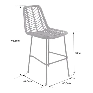 PACK 2 TABURETES BAR RATAN OKA