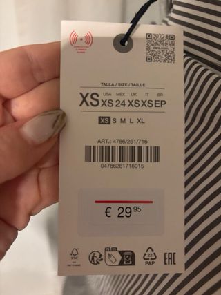 Camisa Rayas Zara Blanca y Negra Zara