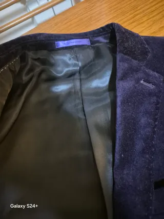 Americana negra de terciopelo Morada terciopelo