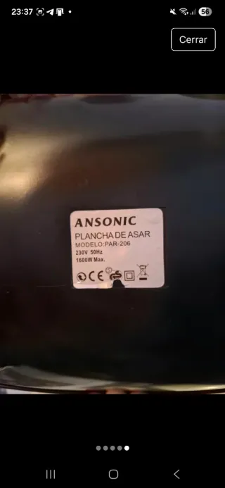 Plancha de cocina eléctrica ansonic