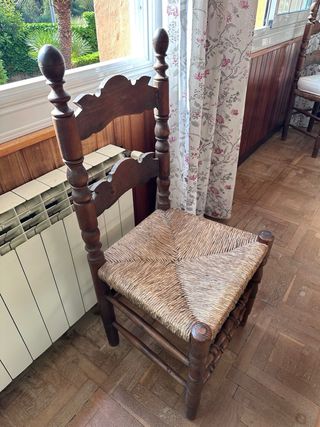 Conjunto 8 sillas madera rústicas