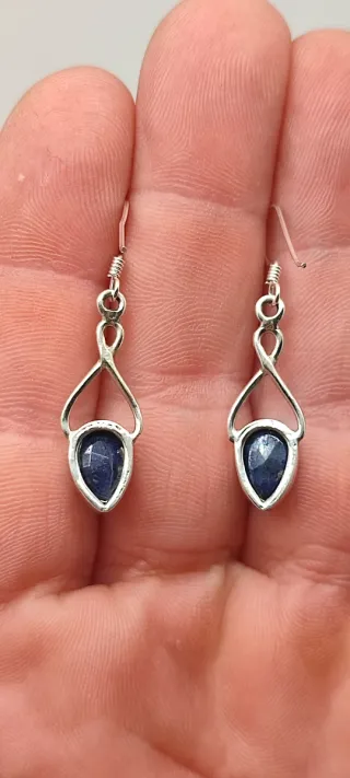 Pendientes Plata y Zafiro.