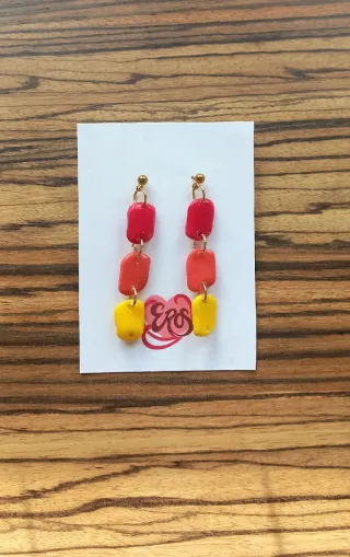 Pendientes arcilla polimérica acero inoxidable