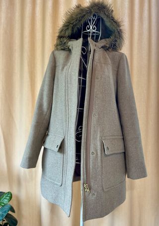 Cappotto J.Crew donna beige con cappuccio