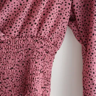 Blusa rosa estampada manga larga