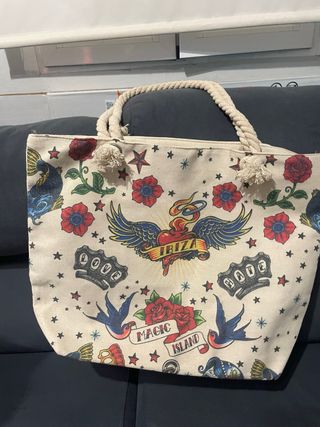 Bolso de playa grande con estampado