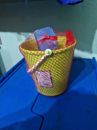 Cubo Playa Verde con Red Roja