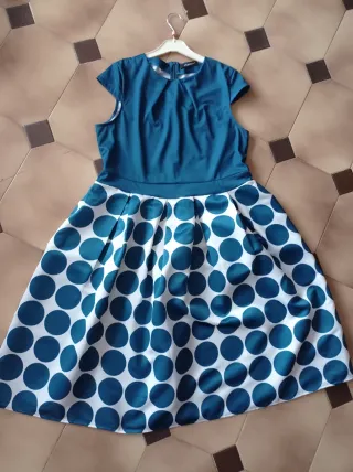 Vestido fiesta lunares T-48