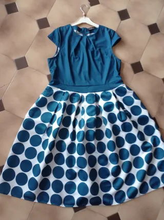 Vestido fiesta lunares T-48