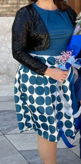 Vestido fiesta lunares T-48