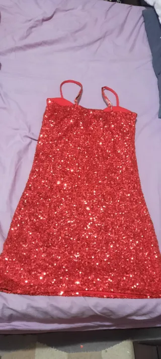 Vestido lentejuelas corto fiesta talla S