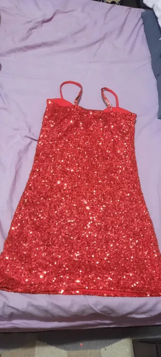 Vestido lentejuelas corto fiesta talla S