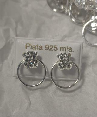 Pendientes oso Plata 925 Nuevo Modelo