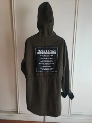 PARKA Peace+chaos verde militar