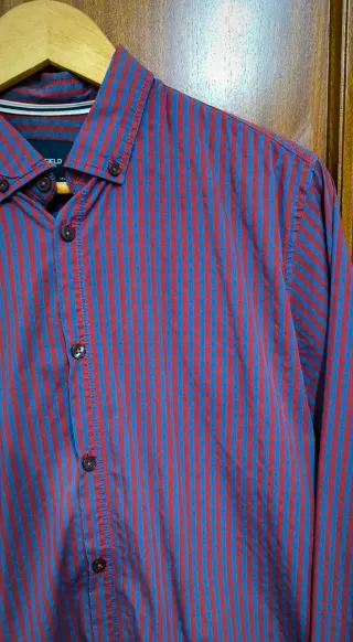 Camisa Springfield Talla M Rayas Azul/Rojo