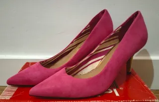 Tacones Rosa y Dorado