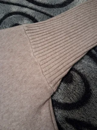 Jersey beige con flecos talla única