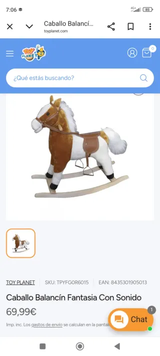 Caballito balancín de peluche con sonido.