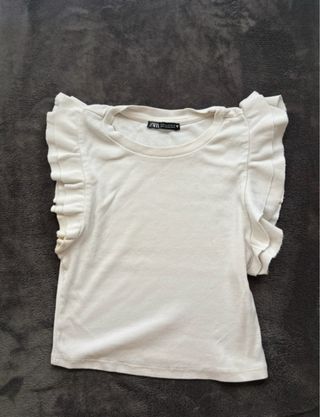 Top Zara Volante Blanco