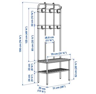 Perchero con banco y zapatero