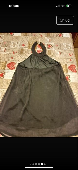 Abito corto nero con perline