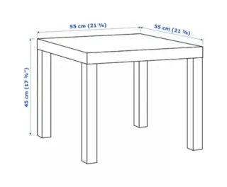 Mesa Lack IKEA Blanca Madera 55x55