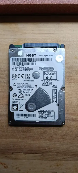 Disco Duro 2,5" Interno HGST 500GB SATA