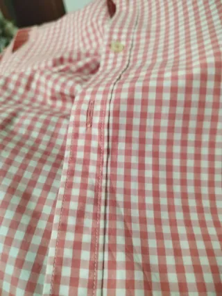 Camisa Zara cuadros rosa y blanca Talla L