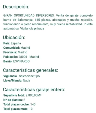 ▪Varios Parking en Venta en el Centro de Madrid