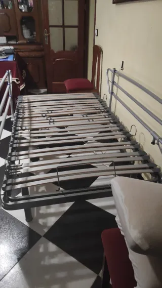 Cama articulada con barandillas