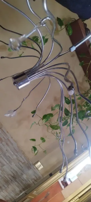 Lampadario moderno argento e cristallo