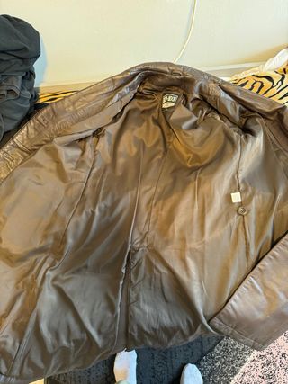 Cappotto in vera pelle marrone Skin-Moon