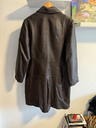 Cappotto in vera pelle marrone Skin-Moon