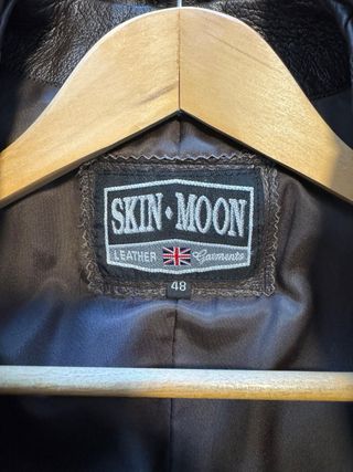 Cappotto in vera pelle marrone Skin-Moon