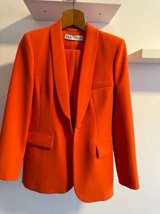 Completo elegante giacca e pantalone Zara arancion