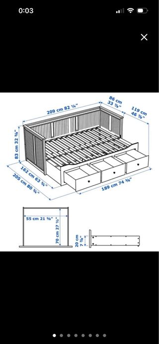 Diván Ikea Hemnes Blanco. Està en Puigcerdà.