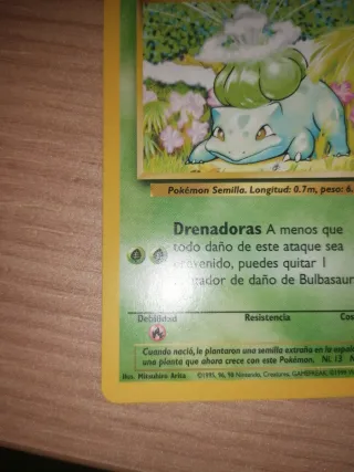 Carta Pokémon Bulbasaur Básico