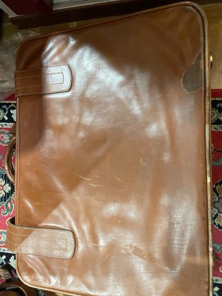 2 Maletas vintage de cuero marrón