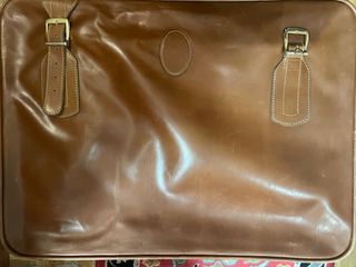 2 Maletas vintage de cuero marrón