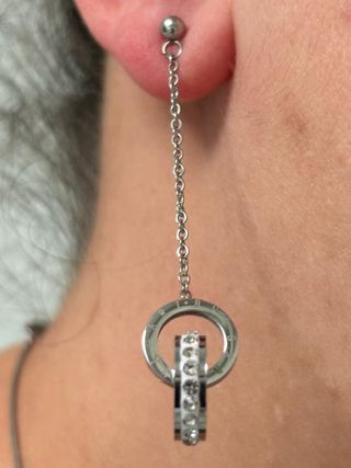 Orecchini Bvlgari Anelli Argento e Bianchi