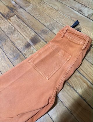 Pantalón Zara Marine Straight Naranja Talla S