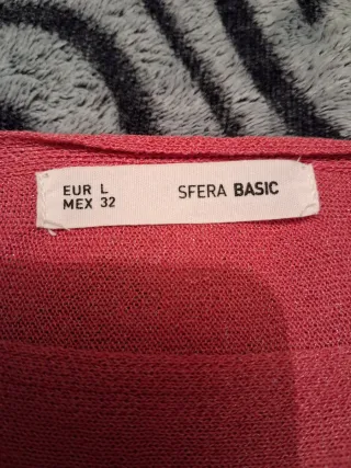 Jersey fino rosa manga abullonada