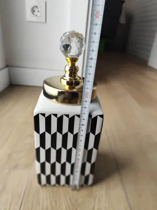 Tibor Cerámica Geométrico Blanco y Negro