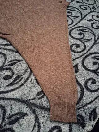 Jersey lana cuello alto marrón talla única