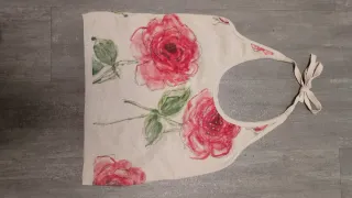 Camiseta punto fino flores rosas Talla S
