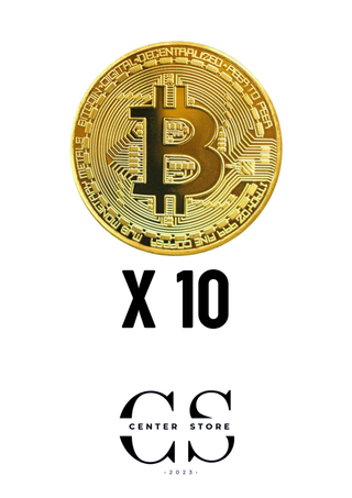 10 MONEDAS CONMEMORATIVAS BITCOIN DORADAS